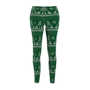 Ugly Sweater Women's Casual Leggings (Green)