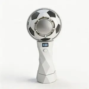 5000mAh Portable Handheld Fan with Ice Cooling, Soccer Ball Design, 100-Level Stepless Speed, 13-Hour Battery Life, 1500 RPM Turbo Fan, Rechargeable Personal Mini Fan for Travel, Outdoor, Camping, Beach, Home Office – Gift for Men Women