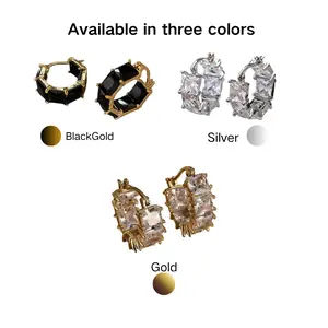 Sparkling Rhinestone Ear Cuff – 3 Colors Available (Black Gold, Silver, Gold) – No Piercing Clip-On Fashion Accessory