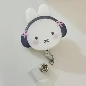 Bunny Rabbit Retractable ID Badge Reel / Doctor / Nurse / Medical Worker / Coworker