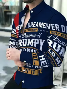 Men's Long-Sleeve Shirt with Novelty Pattern, Funny Shirt