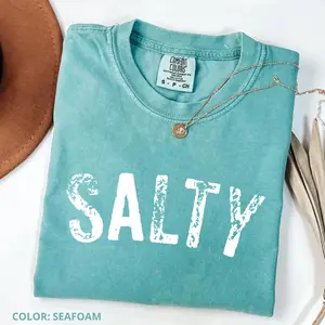 Comfort Colors Salty T-shirt, Retro Summer Beach Tee, Women’s Favorite Top, Summer Outfits Apparel, Gift for Women, Today Shirt