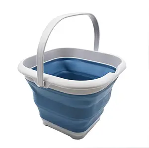 SAMMART 8.5L (2.2 Gallon) Collapsible Square Handy Bucket/Foldable SquareWater Pail/Portable Tub with Handle. Size 31x31cm