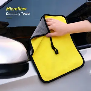 10 Counts "11.8x15.7 in" Double-Sided Two-Tone Microfiber Cleaning Towels, for Car Washing Auto Detailing Maintenance, Professional Car Care Cloth, Super Absorbent Lint-Free Soft Towel for Wiping Polishing Drying