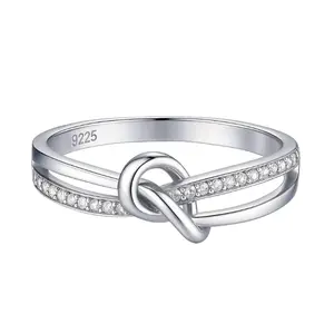 EJG Women's Infinity Ring 925 Sterling Silver CZ Stackable Promise Band - Anniversary Gift for Her Dainty Wedding Jewelry Size 7-10 Gothic Stainless Steel Schizophrenia Skull Ring open  ring affordable  rings t s holiday merch nicks  fine  jewelery