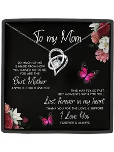 To My Mom Heart Pendant Necklace Gift Mom Gifts Perfect for Birthday Mother Day Christmas Love Necklace