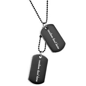 OIDEA Men's Simple Double Dog Tag Pendant Necklace, Alloy Army Style Charm with Curb Chain, Unisex Military Inspired Streetwear Jewelry Gift