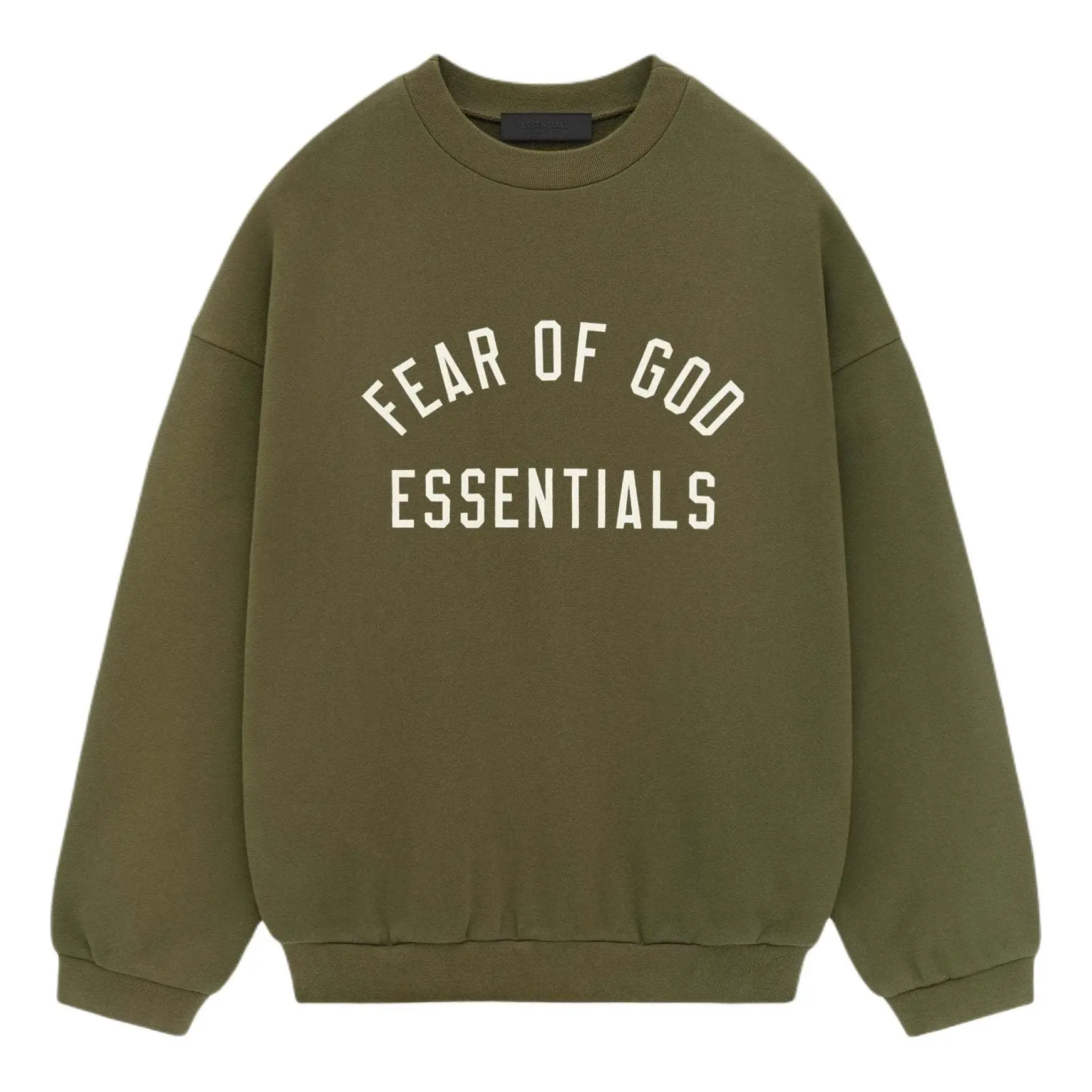Fear of God Essentials Fleece Crewneck 'Military' 192BT246265F Fear of God Essentials Fleece Crewneck 'Military' 192BT246265F