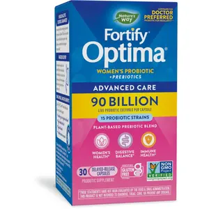 Nature's Way Fortify Optima Women's Probiotic 90 Billion Active Cultures 30 Vegetarian Capsules for Digestive & Immune Health - Bathroom, Healthcare