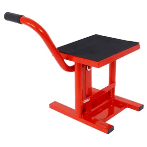 Hardware Motorcycle Dirt Bike Stands and Lifts Jack Stand Steel Lift 11"-16.5" Adjustable Height 330 LBS Load Capacity  Heavy Duty Steel  Red