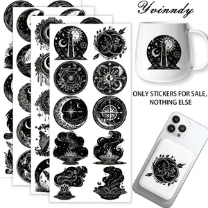 40Pcs/set Dark And Mysterious Iron On Stickers For Cup Be Waterproof UV DTF Printable Vinyl Paper Fun Designs Durable Construction Long-Lasting Adhesion Must-Have For Craft Enthusiasts Cups Mugs Sticker Sold Only Sticker Not Cup