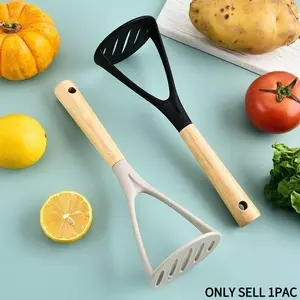 Kitchen Silicone Potato Masher, Garlic Press, Baby Food Mashers, Kitchen Gadgets, High Temperature Safe, Hygienic, Child-Friendly