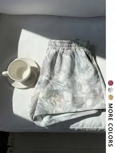 Women's Random Tree Print Shorts, Minimalist Casual Comfy Breathable Shorts for Daily Wear, Ladies Bottoms for All Seasons, Womenswear