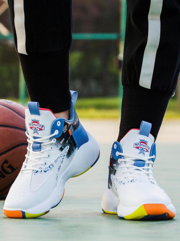 Men's Basketball Shoes, Casual Sporty High Top Lace Up Non-slip Running Shoes, Fashionable Sneakers for Daily Wear
