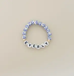 Floral Name Bracelet | Custom Beaded Jewelry | Personalized Gold-Filled Bracelet for Women, Kids & Babies