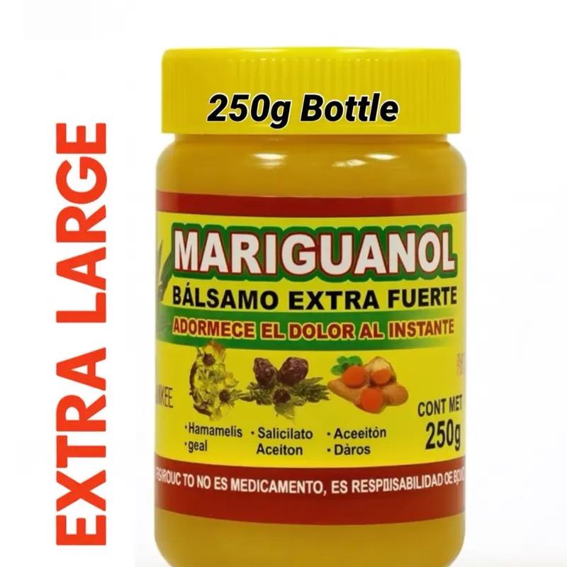 250g extra large Mariguanol Extra Strength Balm 250g Fast Acting Muscle Joint Relief Uso Externo for Pain Relief Uso Externo para Dolor with arnica cream Healthcare Therapeutic