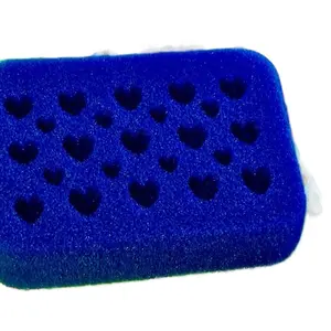 Custom Epoxy Sponges with Floral Designs Blue Rose Patterned Heart Cutouts for Unique Flower Decor Options