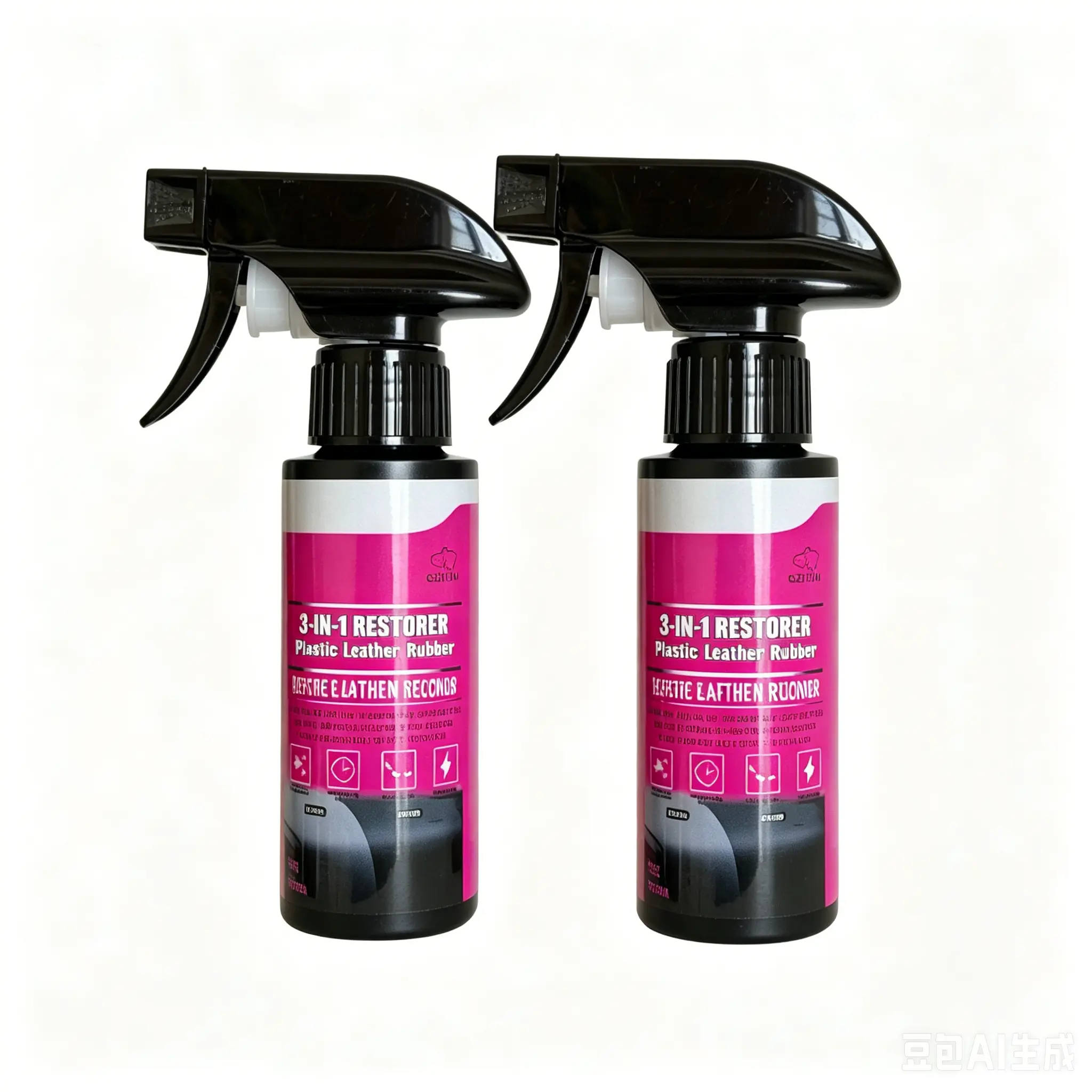 QZYUM Car Plastic & Rubber Restorer Spray - Glossy Black Shine, Long-Lasting Refurbish Coating for Interior Leather & Parts, Shine Protectant for Car Maintenance & Enthusiasts, Shine Protectant Plastic & Rubber Care