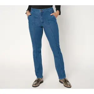 BEAUTIFUL by Lawrence Zarian Regular Pintuck Slim Straight Jean - Indigo
