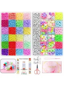 2 Box Glass Seed Beads Set, Elegant Flower Star Heart Bead Kit, Ideal for Bracelets, Jewelry, Crafts, Fashion Gifts