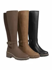 Anahi- Stretch Back Panel, Chunky Boot (Wide Calf Friendly)