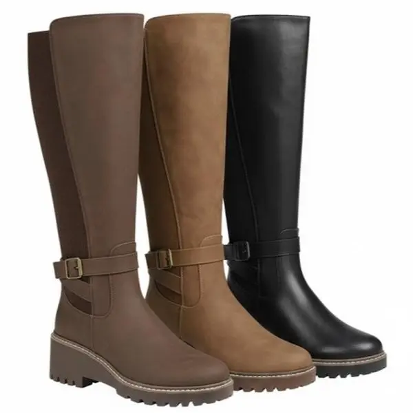 Anahi- Stretch Back Panel, Chunky Boot (Wide Calf Friendly)
