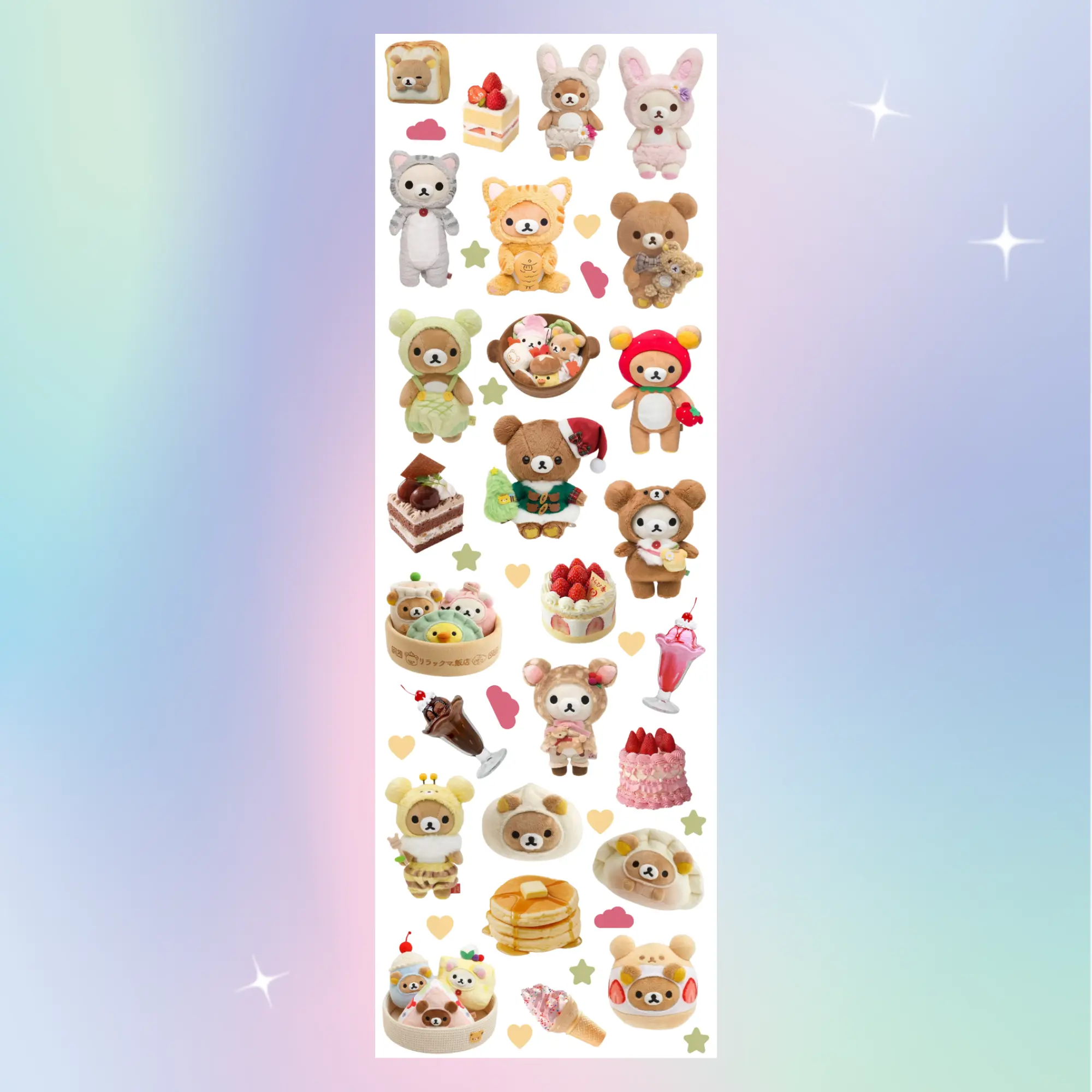 Kawaii Plushie Sticker Sheet - Decorative Stickers for Home Decor and Ornaments