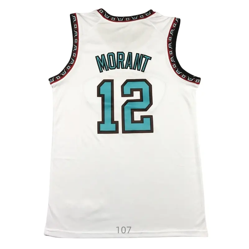 Ja Morant Men's Classic-Design Sleeveless stitched Basketball Jerseys White shirt