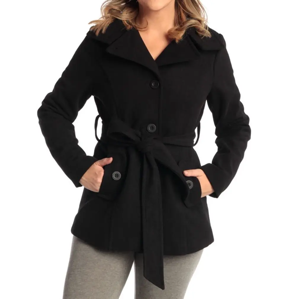 Alpine Swiss Bella Womens Wool Coat Button Up Jacket Belted Blazer Alpine Swiss Bella Womens Wool Coat Button Up Jacket Belted Blazer