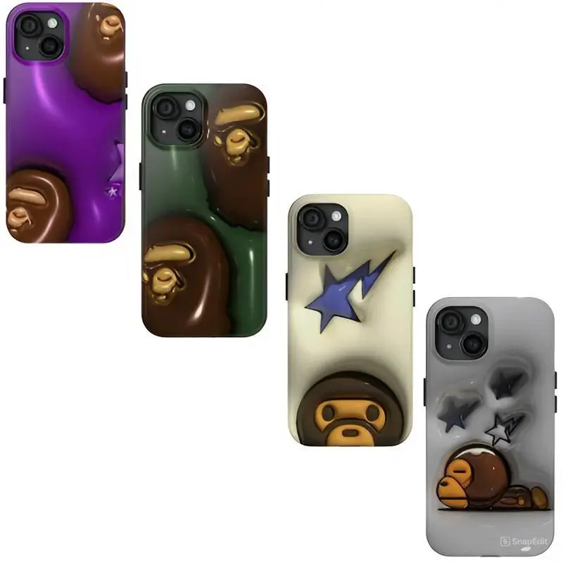 Bape Milo Combo Phone Case, For iPhone 16 15 14 13 12 11 Phone Cases Phone Cover Hard Case Tough 2-piece Phone Case