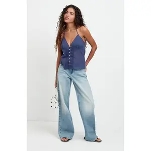 Pacsun Women's Zoe Low Rise Girlfriend Jeans Light Blue