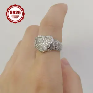 925 Sterling Silver Lady's Ring, Light Luxury Fashion, Heart-shaped Design, Fully Set With 5A Zirconia, Suitable For Daily Wear, Engagement Ring, Date Party, As A Gift For Your Girlfriend.
