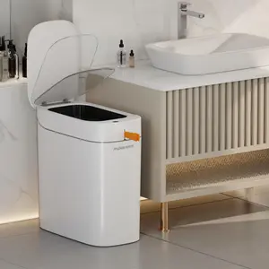 Joybos Automatic Adsorption Bathroom Rechargeable Waterproof Trash Can with Lid (Charging Cable Not Included),Type-C Connection,  Ultra-thin Smart Trash Can for Bathroom, Bedroom, Kitchen, Motion Sensor Trash Can Automatic Contactless