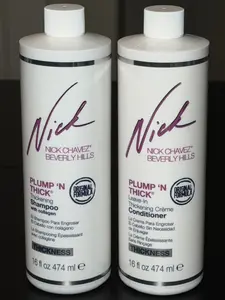 Nick Chavez Plump N Thick Shampoo & Leave-In Conditioner Set 16oz – Thickening Volumizing Duo
