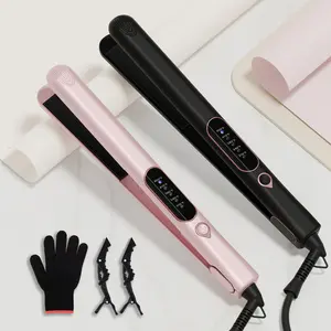 2 in 1 Hair Straightener & Curler, 1 Count Professional Fast Heating Hair Straightening Machine with Protective Glove & 2 Clips, Hair Styler