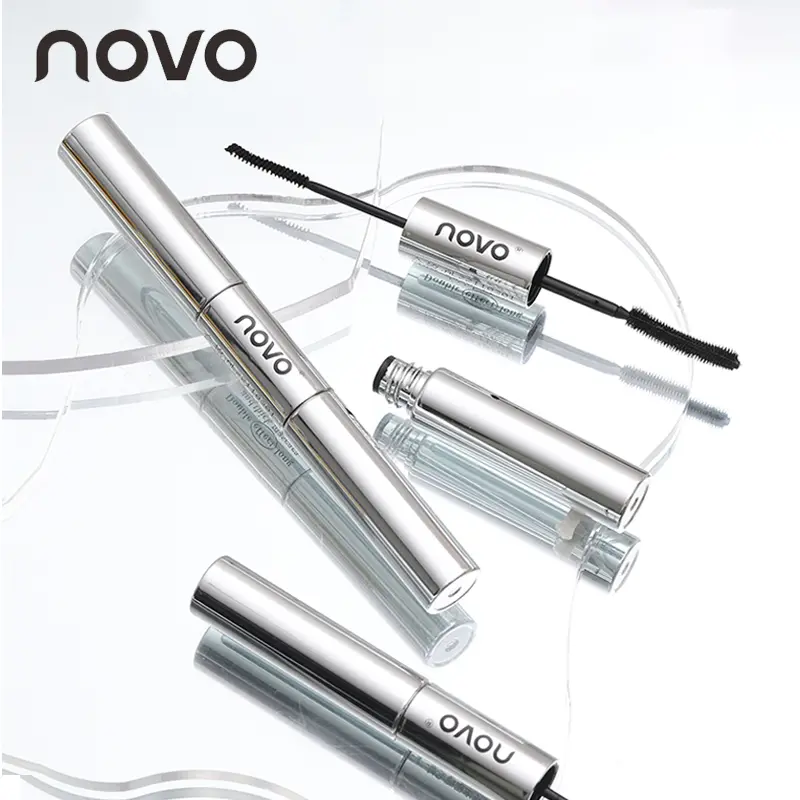 Dual-Ended Waterproof Mascara – Lengthening & Volumizing Formula for Longer, Fuller, Curled Lashes, Long-Lasting Smudge-Resistant Eye Makeup