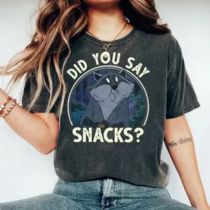 Retro Meeko Raccoon Did You Say Snacks Shirt, Pocahontas T-shirt, Magic Kingdom, WDW Birthday Gift Unisex Cotton Crewneck Shirt