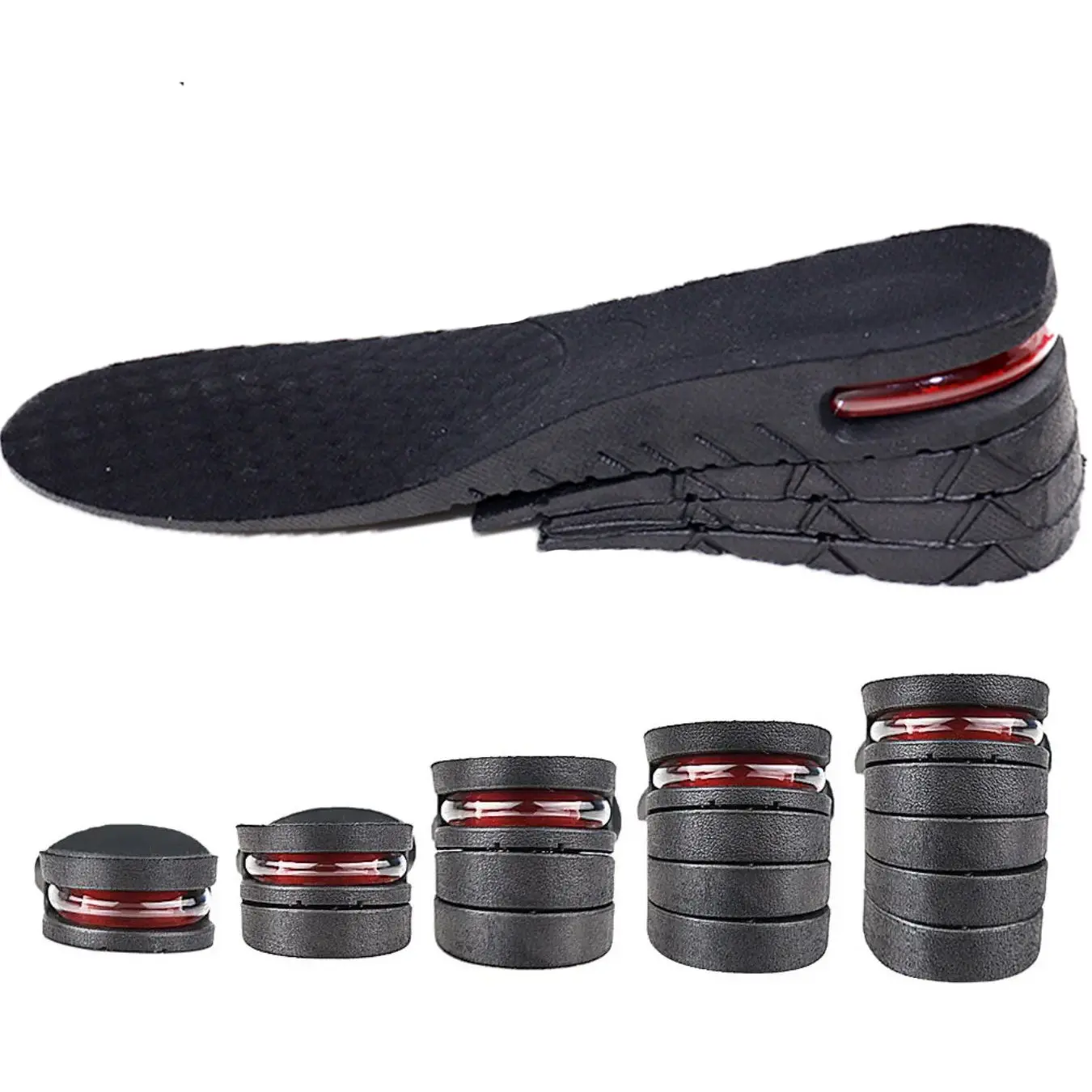 Unisex Height Increasing Shoe Insoles, Cushioned Insoles, Height Increase Insoles, Adjustable Height 4 Layer Air Cushion Sole Pads, Comfortable and Durable Footwear Accessories for Men and Women