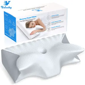 Vuteehy Cervical Neck Pillow Memory Foam Pillow Neck Support Bed Pillow for Side Back Sleepers  Adjustable Ergonomic Neck Pillow Sleeping Pillows Comfortable