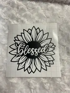Blessed Sunflower Vinyl Car Decal