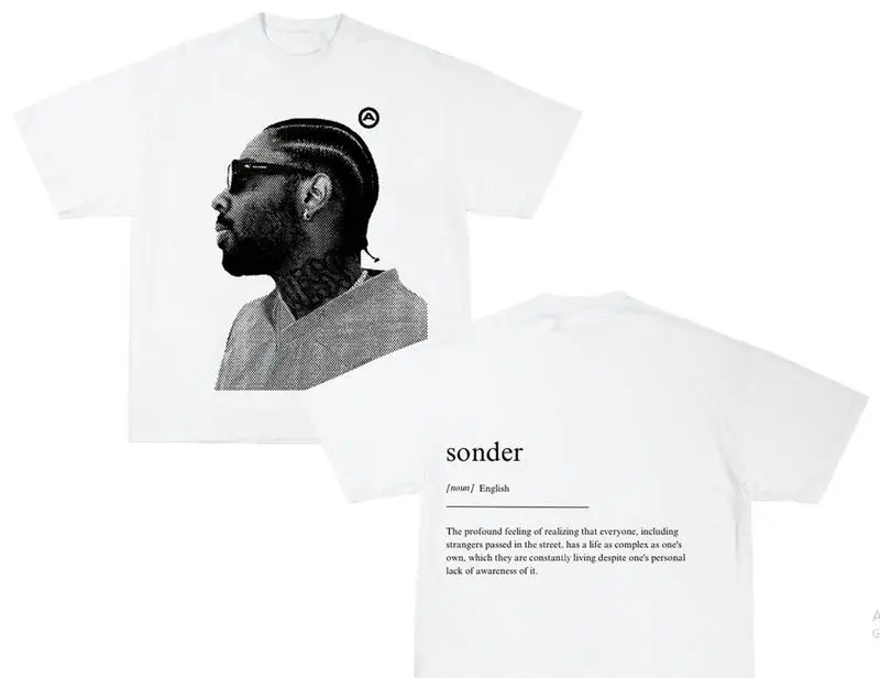 Sonder Double-Sided Rap Tee, Brent Faiyaz Concert Shirt Casual Classic, Women's Letter Print, Outdoor Wear, Women's Graphic Tee, Floral Print Top, Casual Summer Outfit, Daily Wear Womenswear, graphic tees, streetwear.