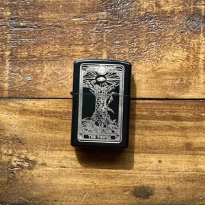 The Tower: Tarot Engraved Flip-Top Windproof Lighter