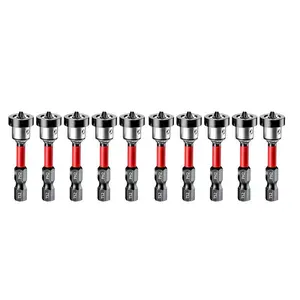 10pcs Drywall Bit Attachment with Depth Stop 1/4 Inch Hex Shank for Plasterboard Screws S2 Alloy Steel Magnetic Design Adjustable Depth Power Tool