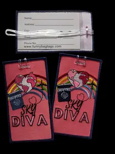 SKY DIVA  TAG with RAINBOW Luggage Tag