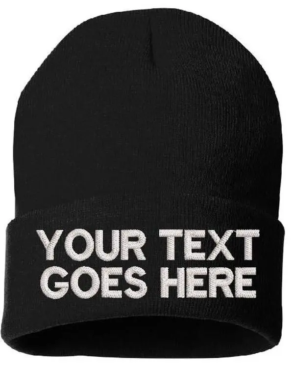 Custom Winter Embroidered Hat with Your Text and Choice of Color Faith Design Beanie for Winter Wear Comfortable and Versatile Gift