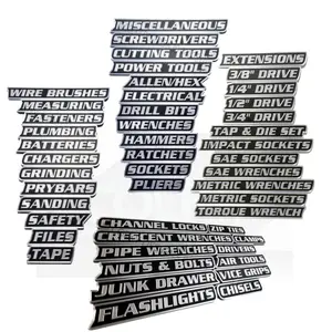 ColKy Designs - 48 Pack Magnetic Toolbox Label Badges – Full Shop Set – Standard Size 1" - High Quality 3D Printed Label Badges and Emblems for Metal Cabinets, Drawers, Tool Chests, Decor Plastic Gift