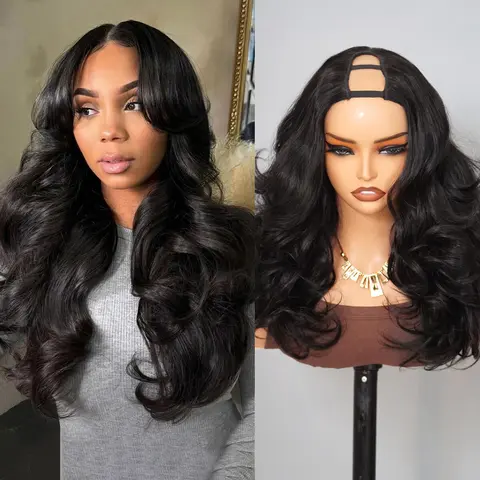 Mscoco Layered Body U Part Human Hair Wig 180% 250% High Density Yaki Straight Affordable U Part Human Hair Wigs Premium Quality Highlight 1B 22 And 1B 2 30 U Part Budget Friendly Glueless Wig Hand Tied U Part Wig #sohochic