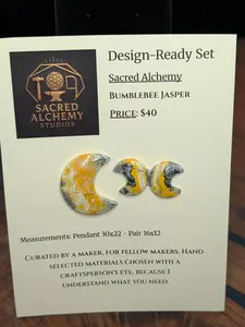 Crescent Moon - Bumblebee Jasper - Design-Ready Set