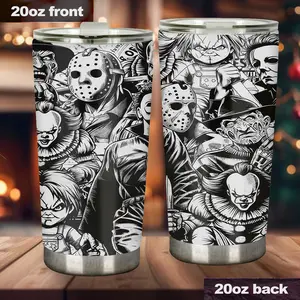 Horror Character Tumbler, Coffee Cup, Halloween Perfect Gift For He She, Spooky Season, Halloween Decorations - hll11505