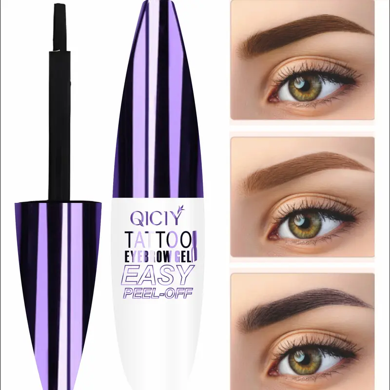 Gufdums Peel-Off Tinted Eyebrow Cream - Brow Stain, Set-Then-Peel, Waterproof, Sweat-Resistant, Humidity-Resistant, Long-Lasting Natural Look, Beginners Friendly Brow Makeup Products, 1#Brown Smoothing Formula, Easy-Remove Cosmetic for Adults